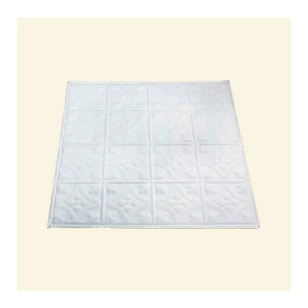 Acoustic Ceiling Products Great Lakes Tin Hamilton 2' X 2' Nail-up Tin Ceiling Tile in Matte White - T52-01